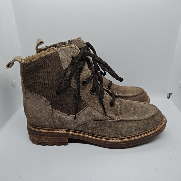Sofft Lonnie ankle boots brown leather and corduroy size 8 - Picture 1 of 10